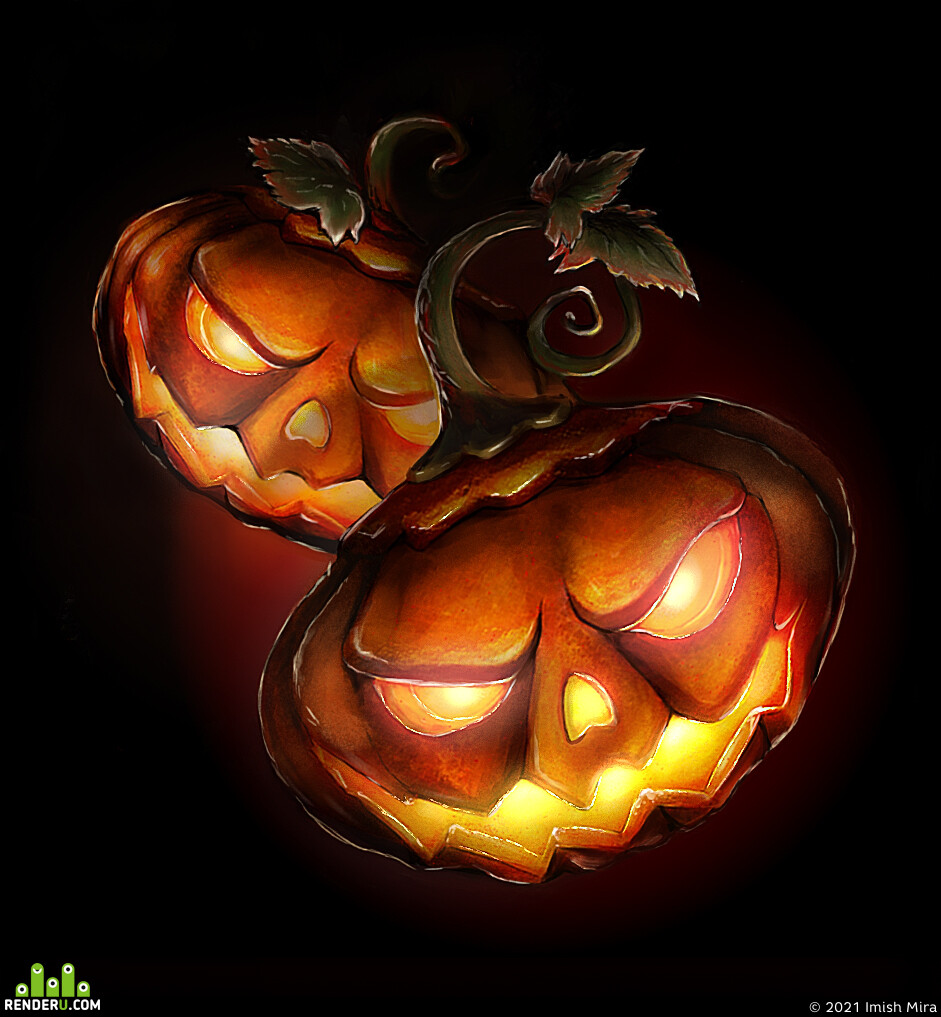 Imish Mira. Horror pumpkin. Happy Halloween