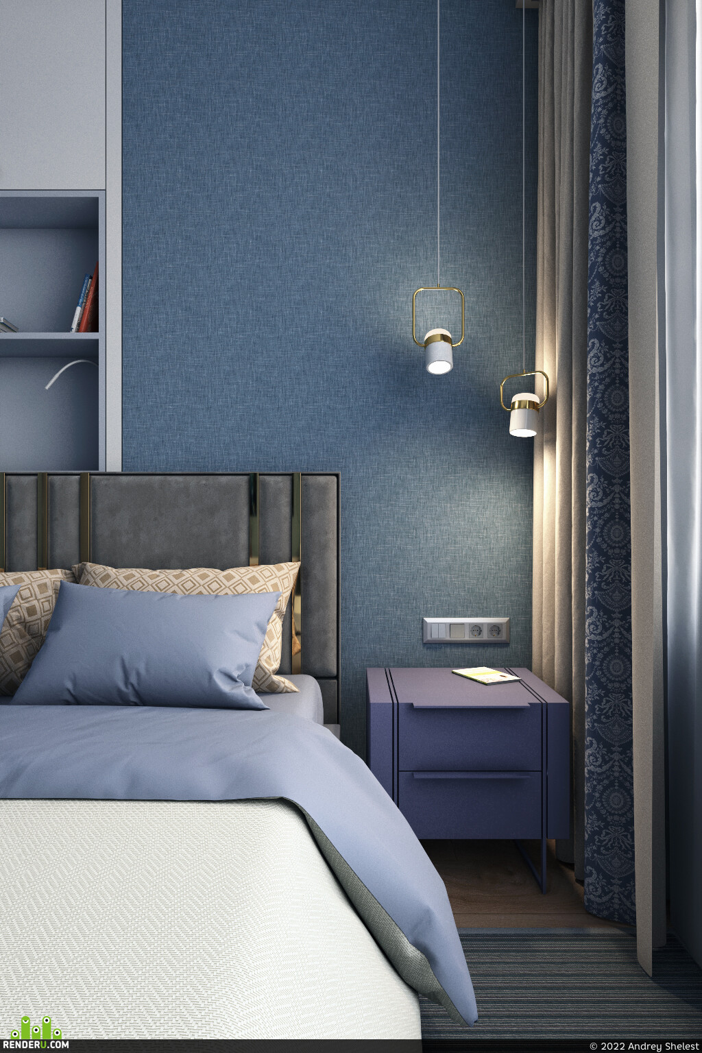 Andrey Shelest. Small blue bedroom
