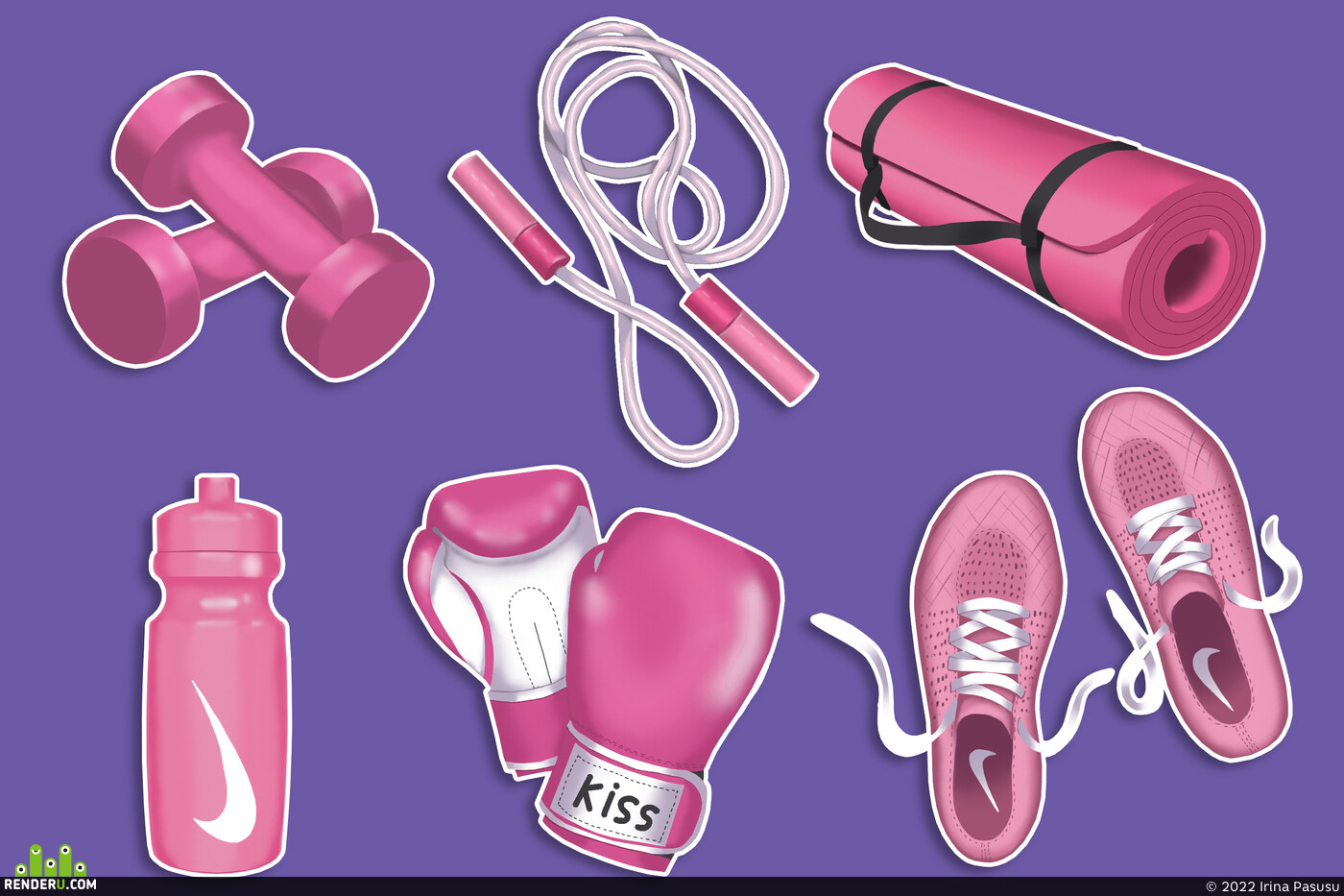 Irina Pasusu. Sport-stickers
