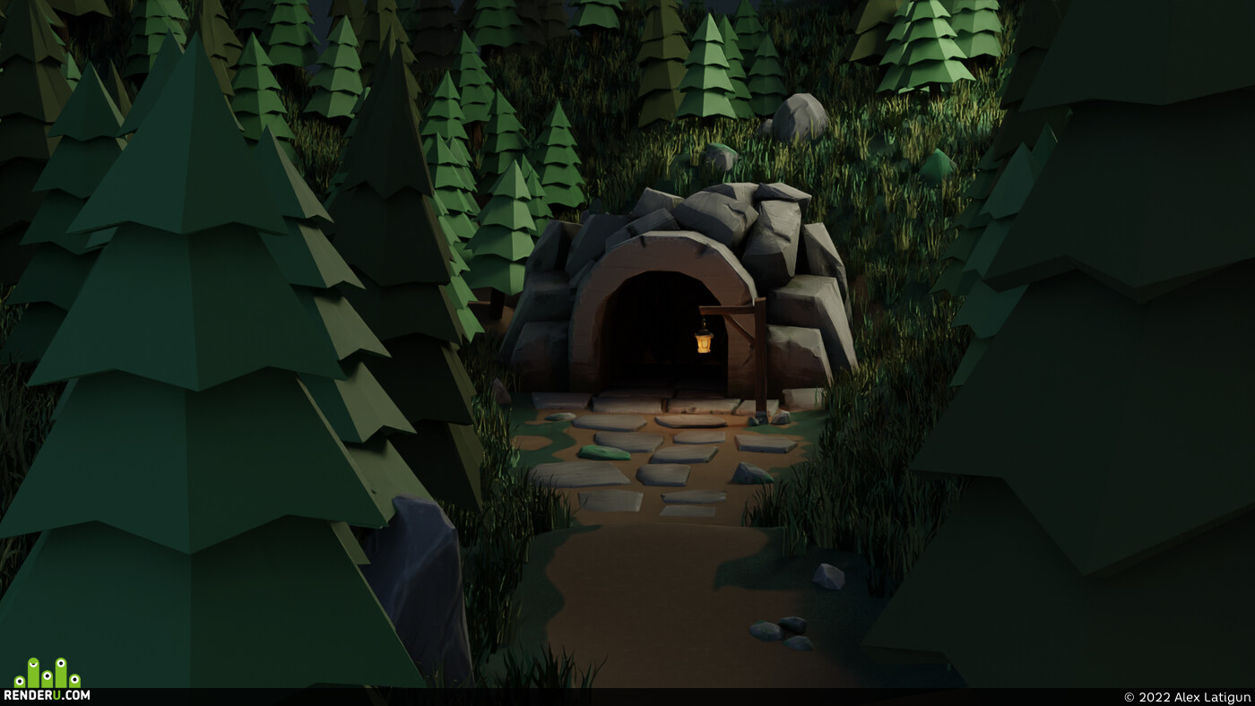 Alex Latigun. Old Cave (Stylized accet)