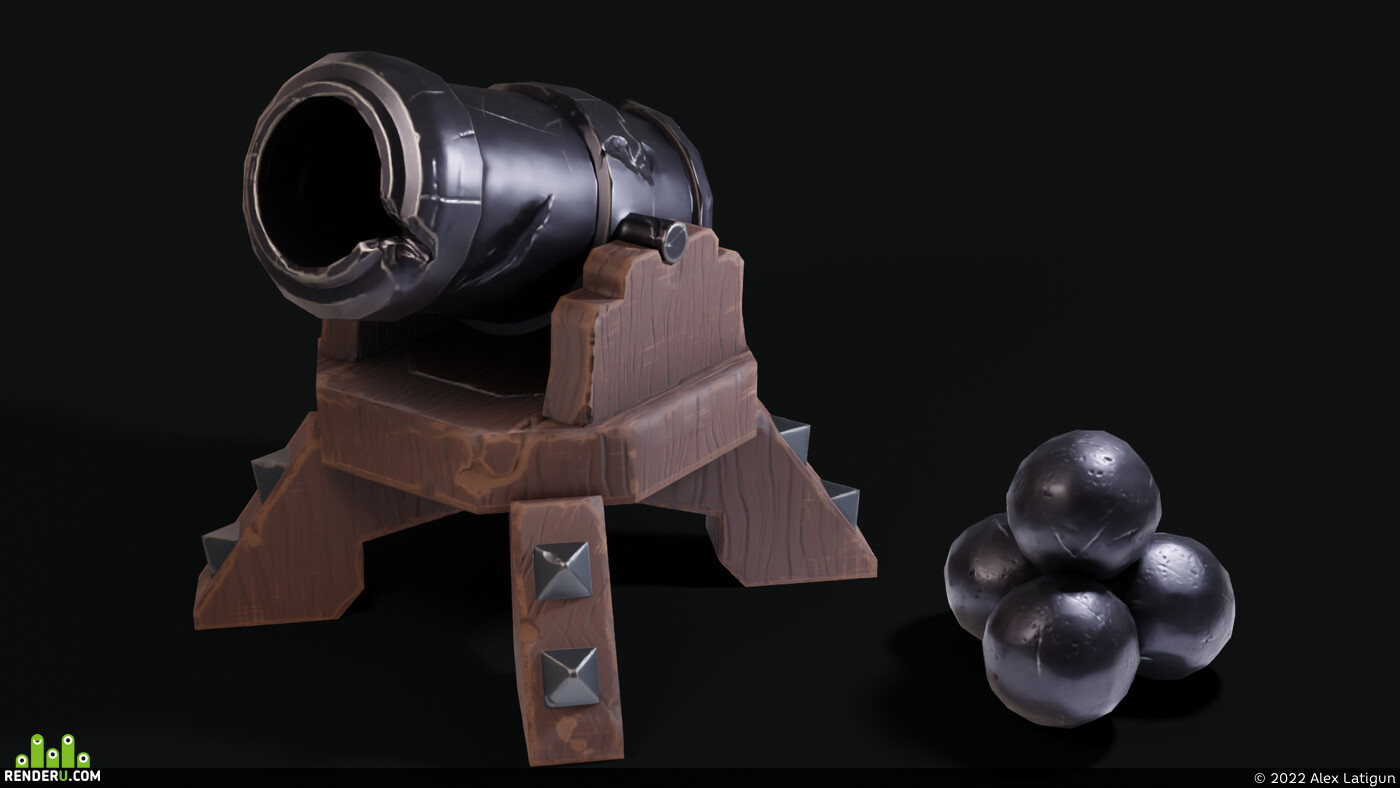 Alex Latigun. Stylized Cannon
