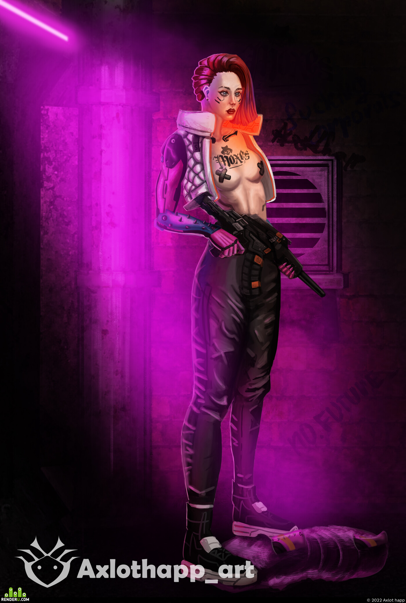 Axlot happ. Girl cyberpunk
