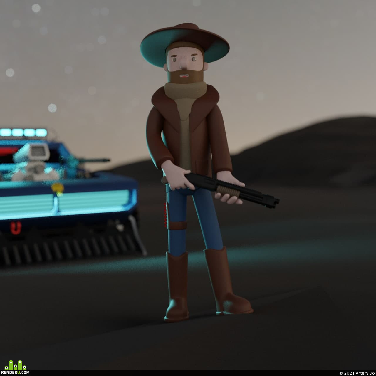 Artem Do. illustration cowboy