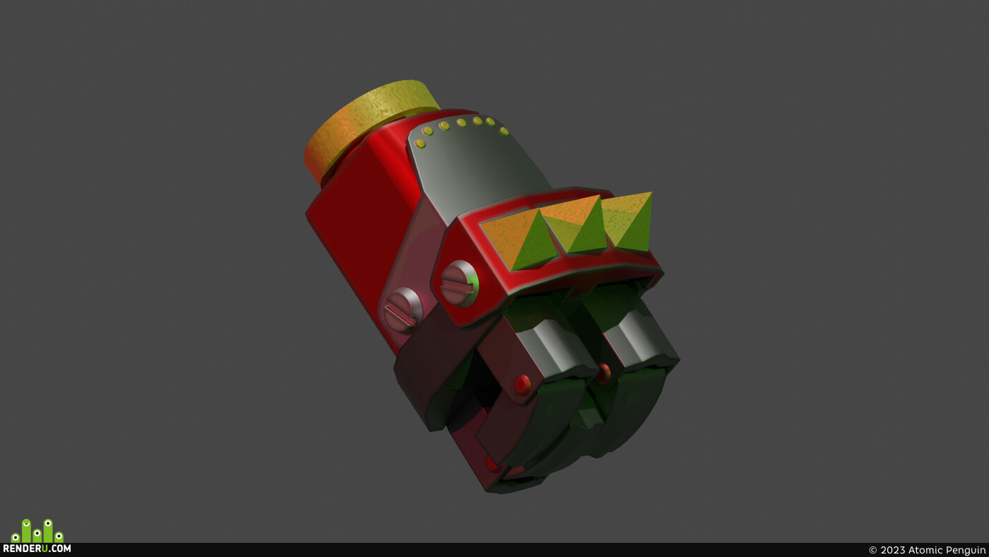 Atomic Penguin. Mechanical Robotic Arm