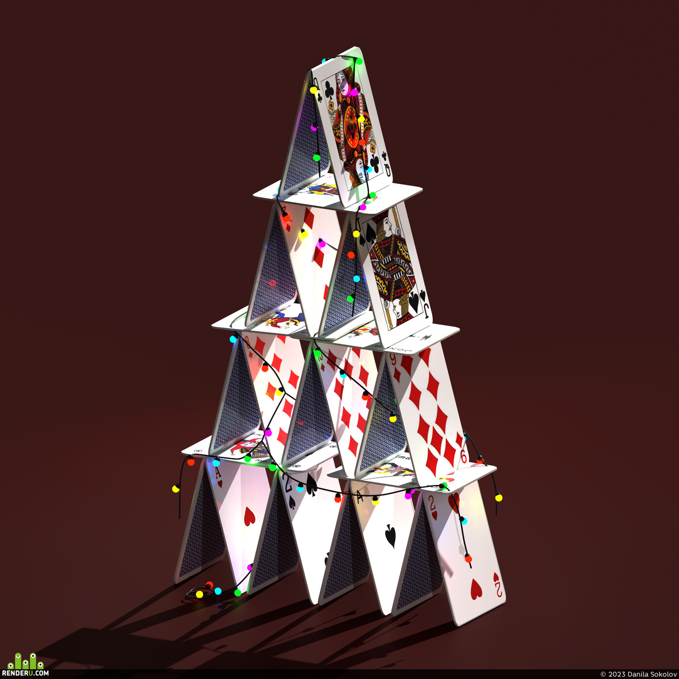 Danila Sokolov. Card New Year's House