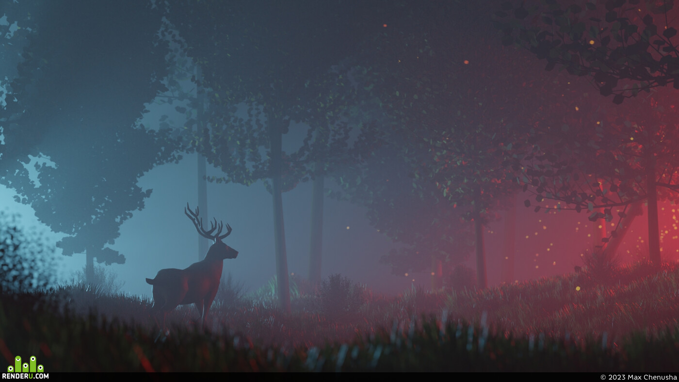 Max Chenusha. Lights in the forest