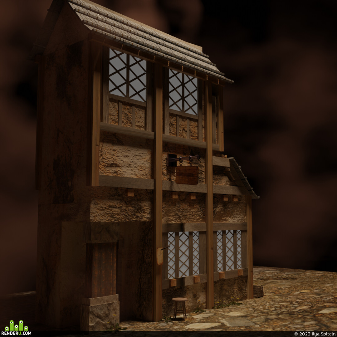 Ilya Spitcin. Medieval house