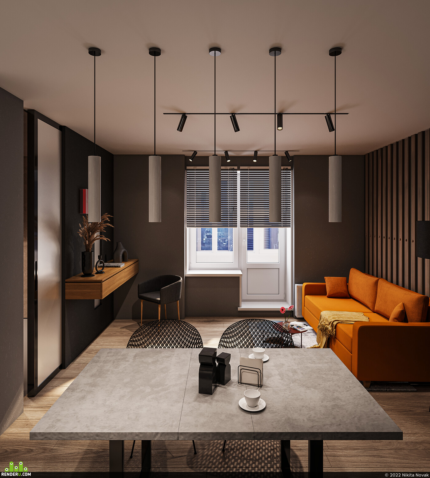 Nikita Novak. kitchen - living room designed by the architect