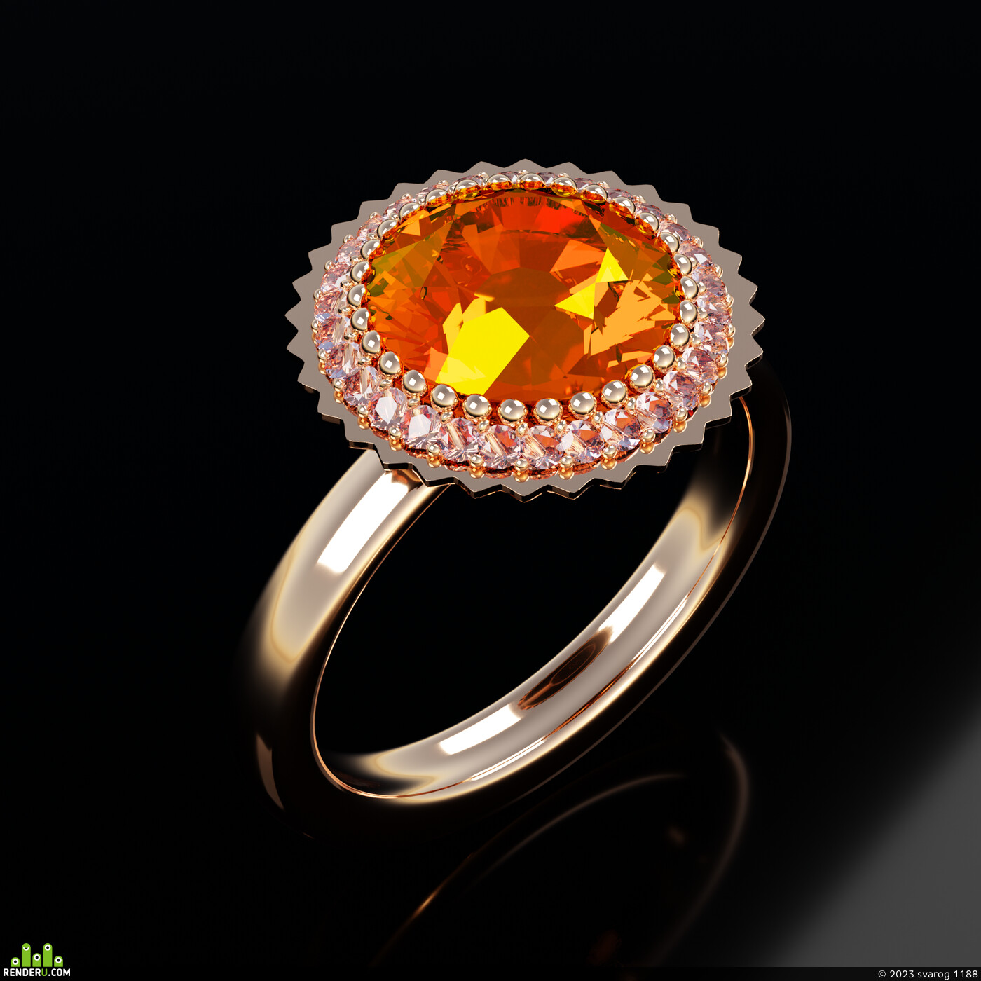 svarog 1188. Ring with Citrine