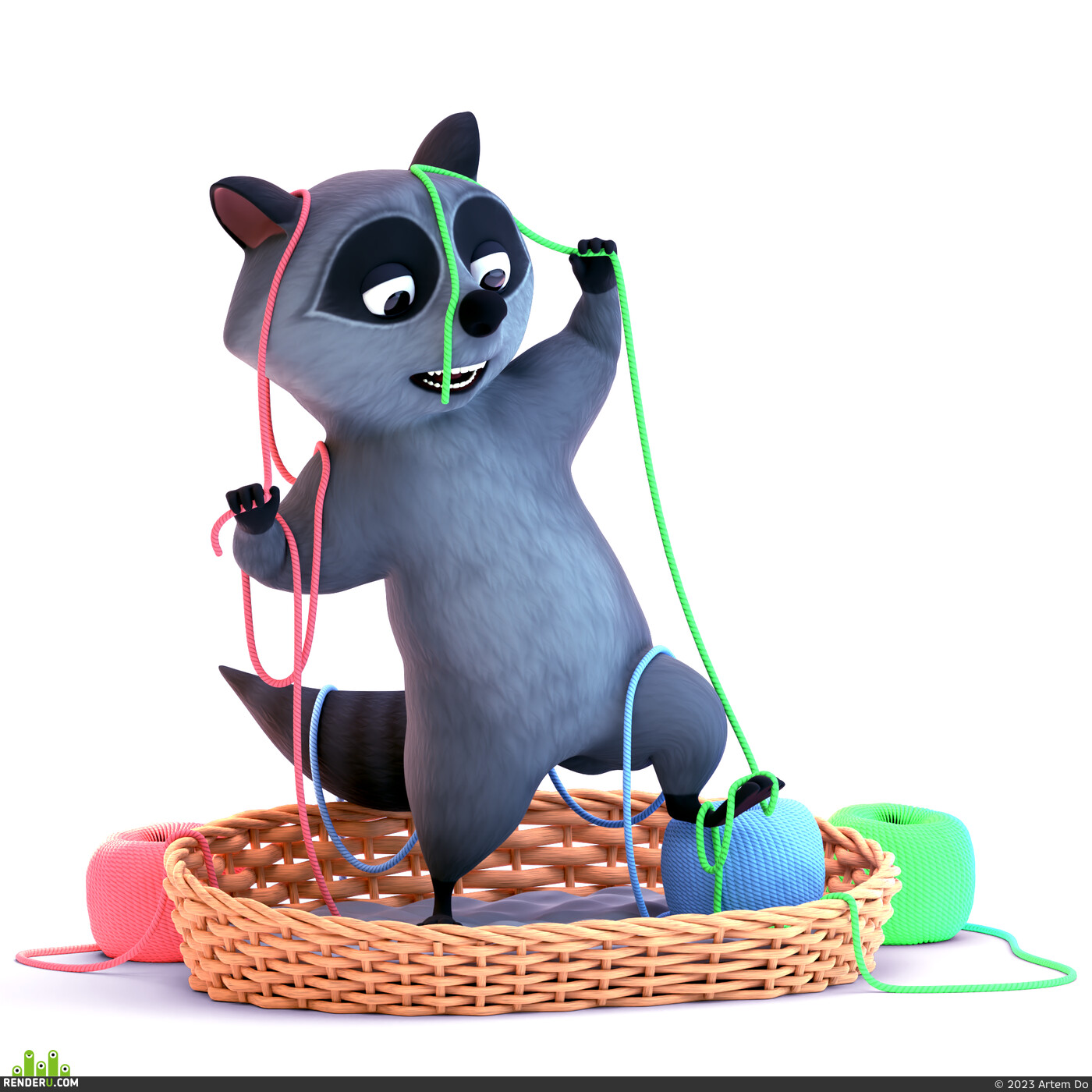 Artem Do. cartoon raccoon#2