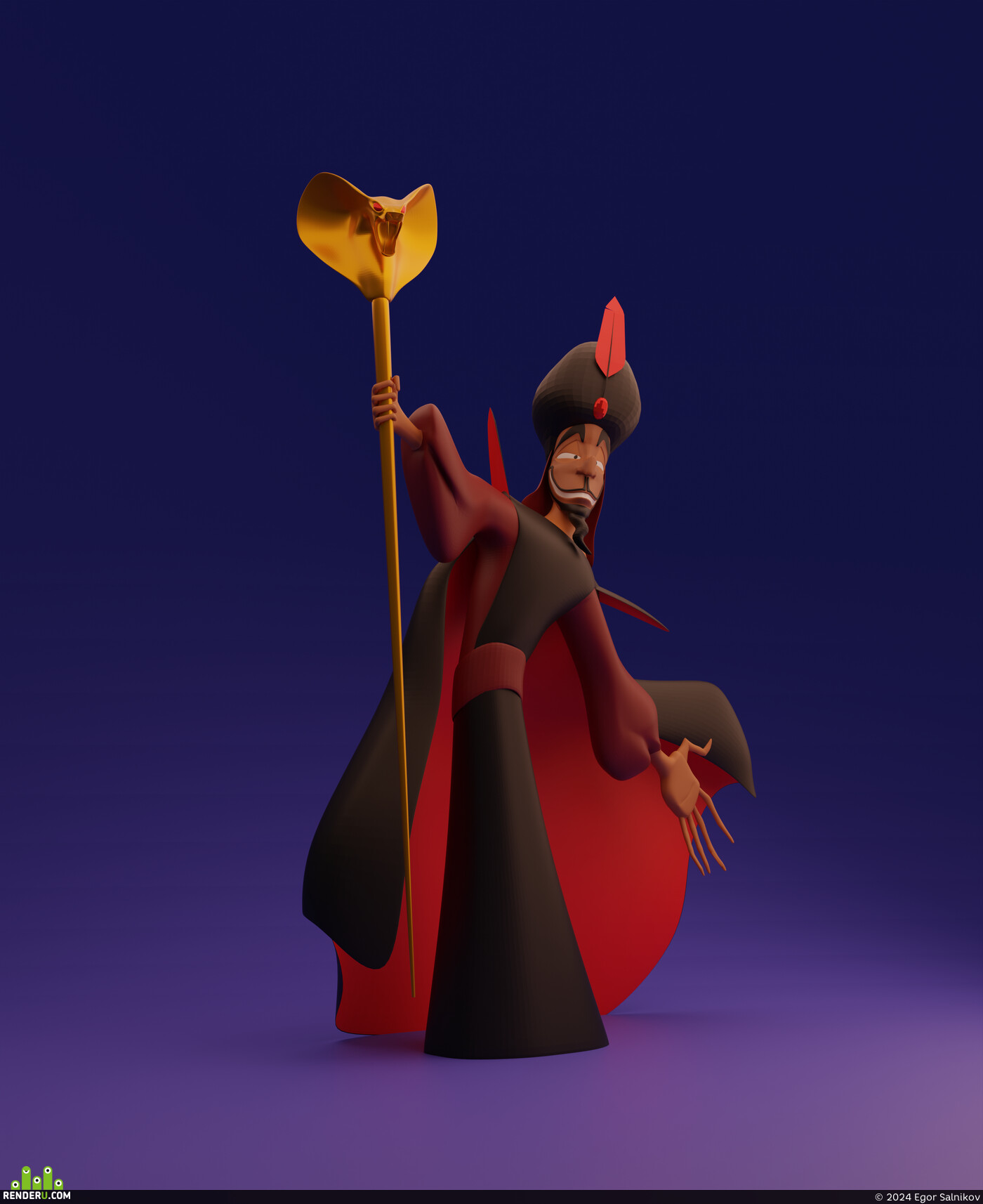 Djafar from Alladin, Blender, alladin, Djafar
