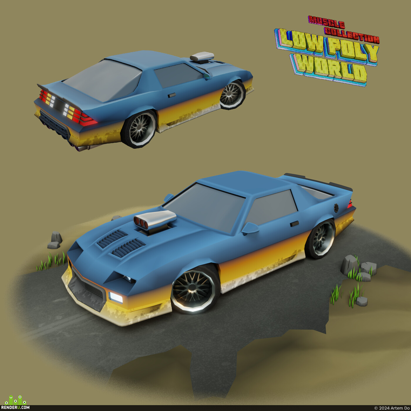 Artem Do. Chevrolet camaro Z28 lowpoly model