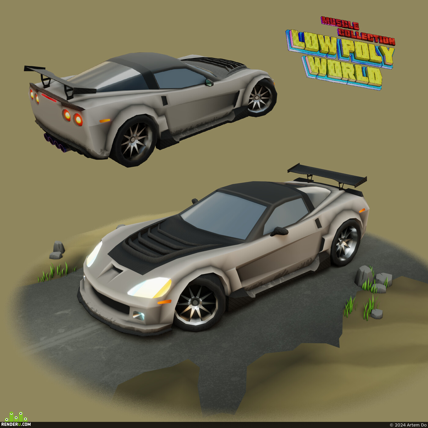 Artem Do. Chevrolet Corvette lowpoly model
