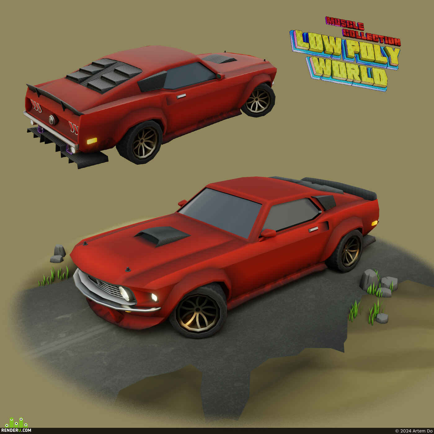 Artem Do. Ford mostang GT500 lowpoly model