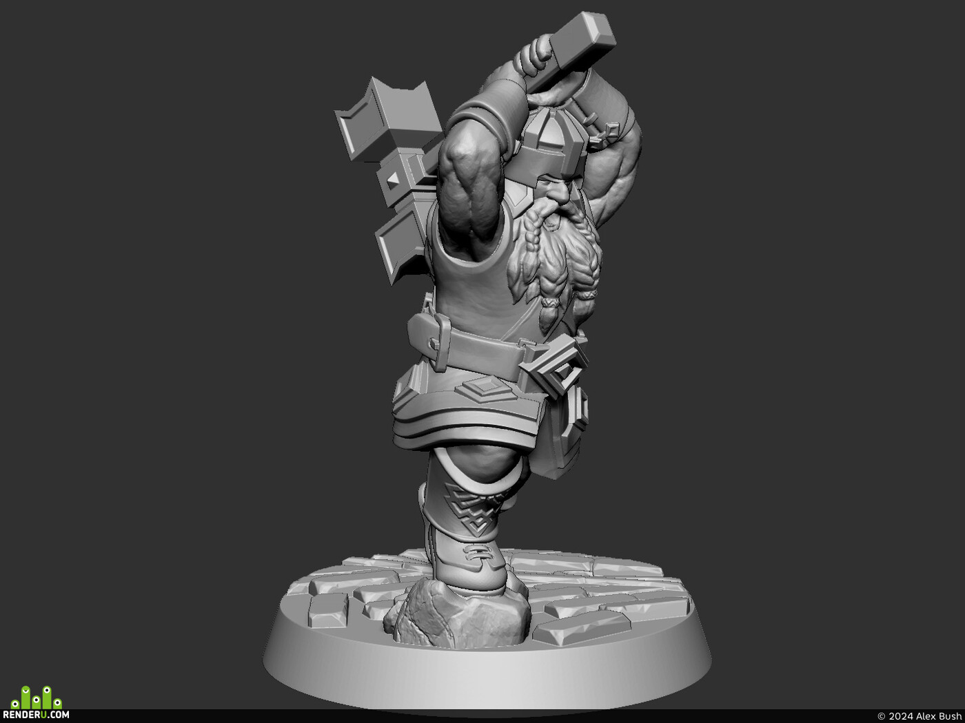 Alex Bush. 3d Dwarf miniature