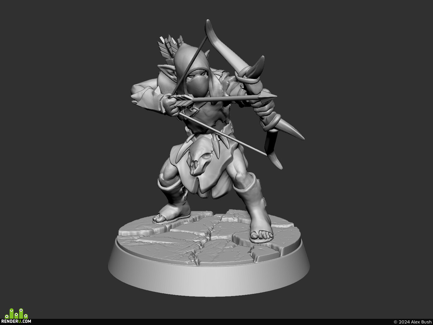 Alex Bush. Goblin DnD miniature