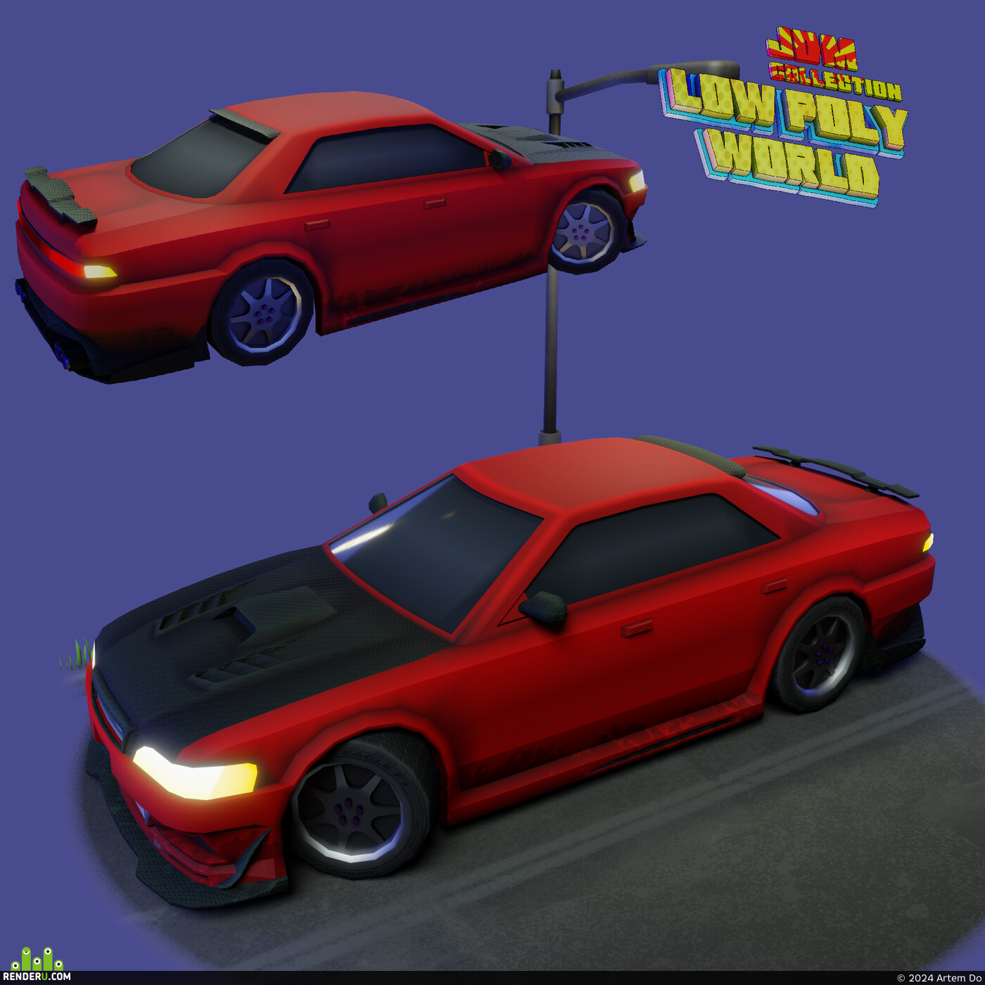 Artem Do. Toyota Mark2 lowpoly model