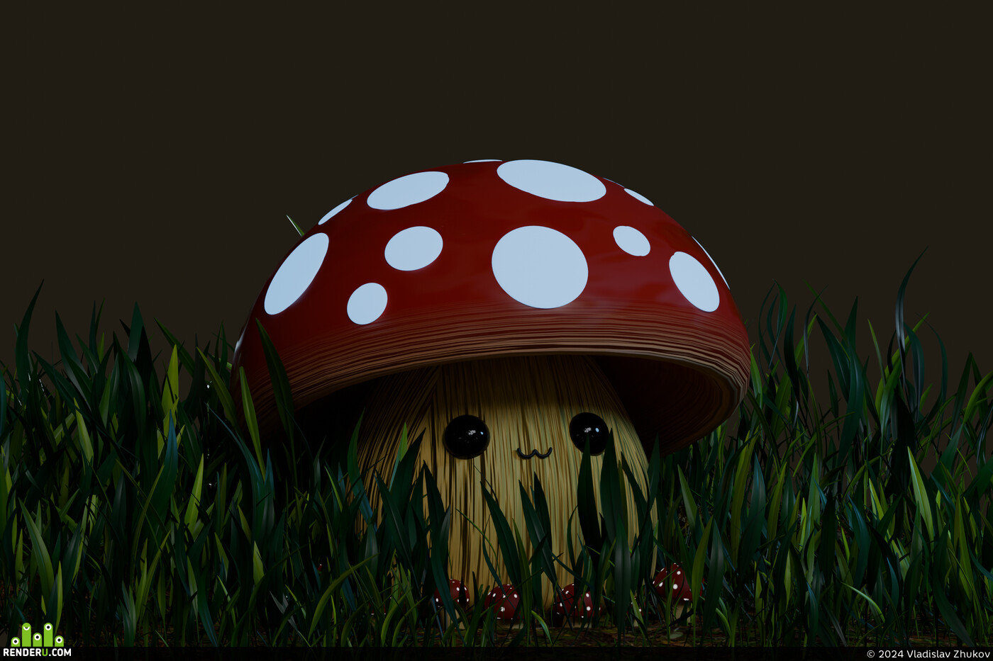 Vladislav Zhukov. Cute Mushroom Render Cycles