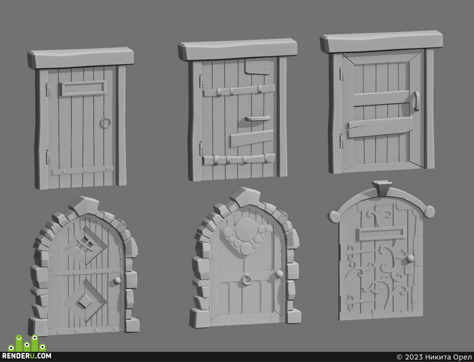 Никита Орел. Low poly doors and windows