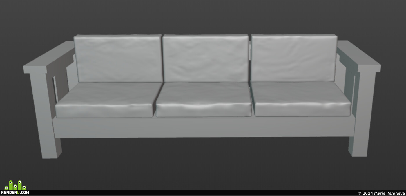 Maria Kamneva. A sofa model based on The Sims 4 game