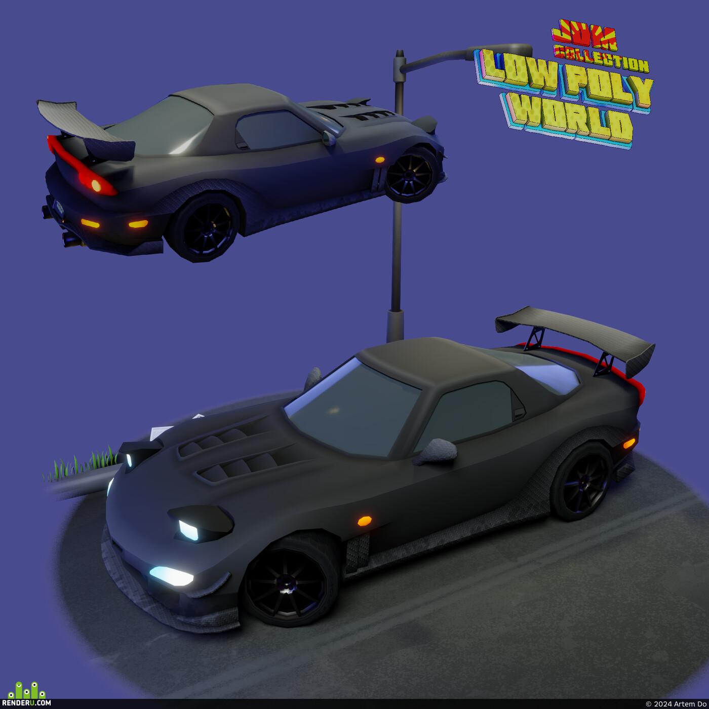 Artem Do. Mazda RX7 lowpoly model