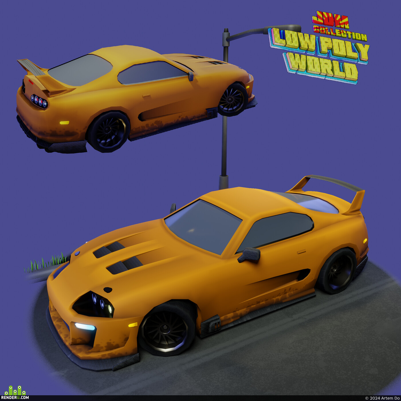 Artem Do. Toyota Supra RZ lowpoly model