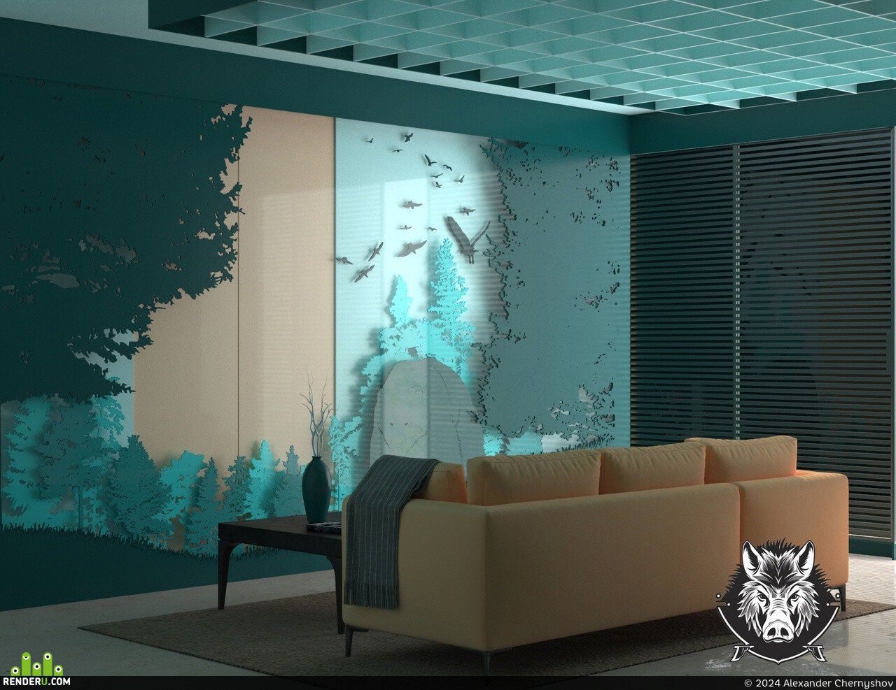 Alexander Chernyshov. Project "Blue Forest" made of WEPR panels