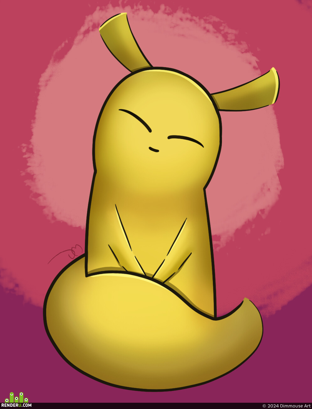 Dimmouse Art. Happy Monk