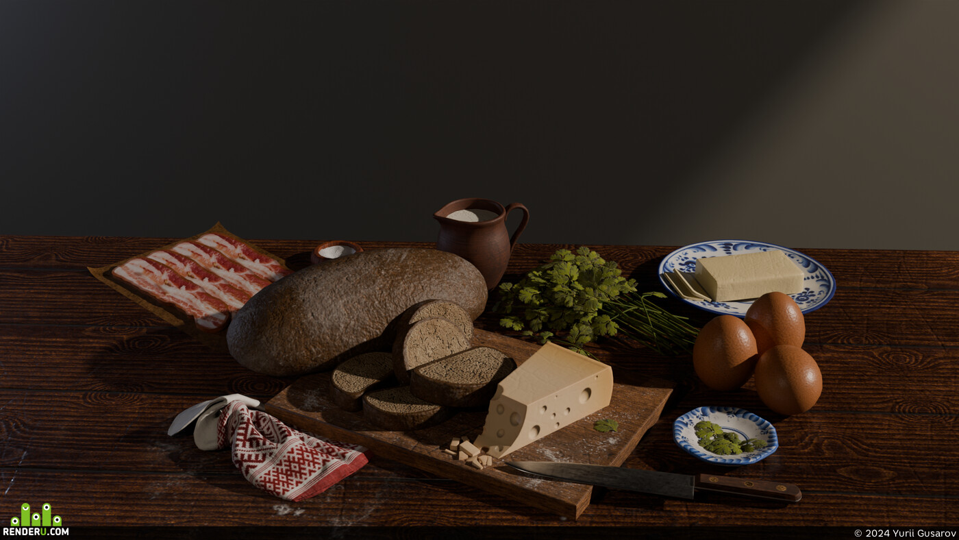 Yurii Gusarov. Village food (asset)