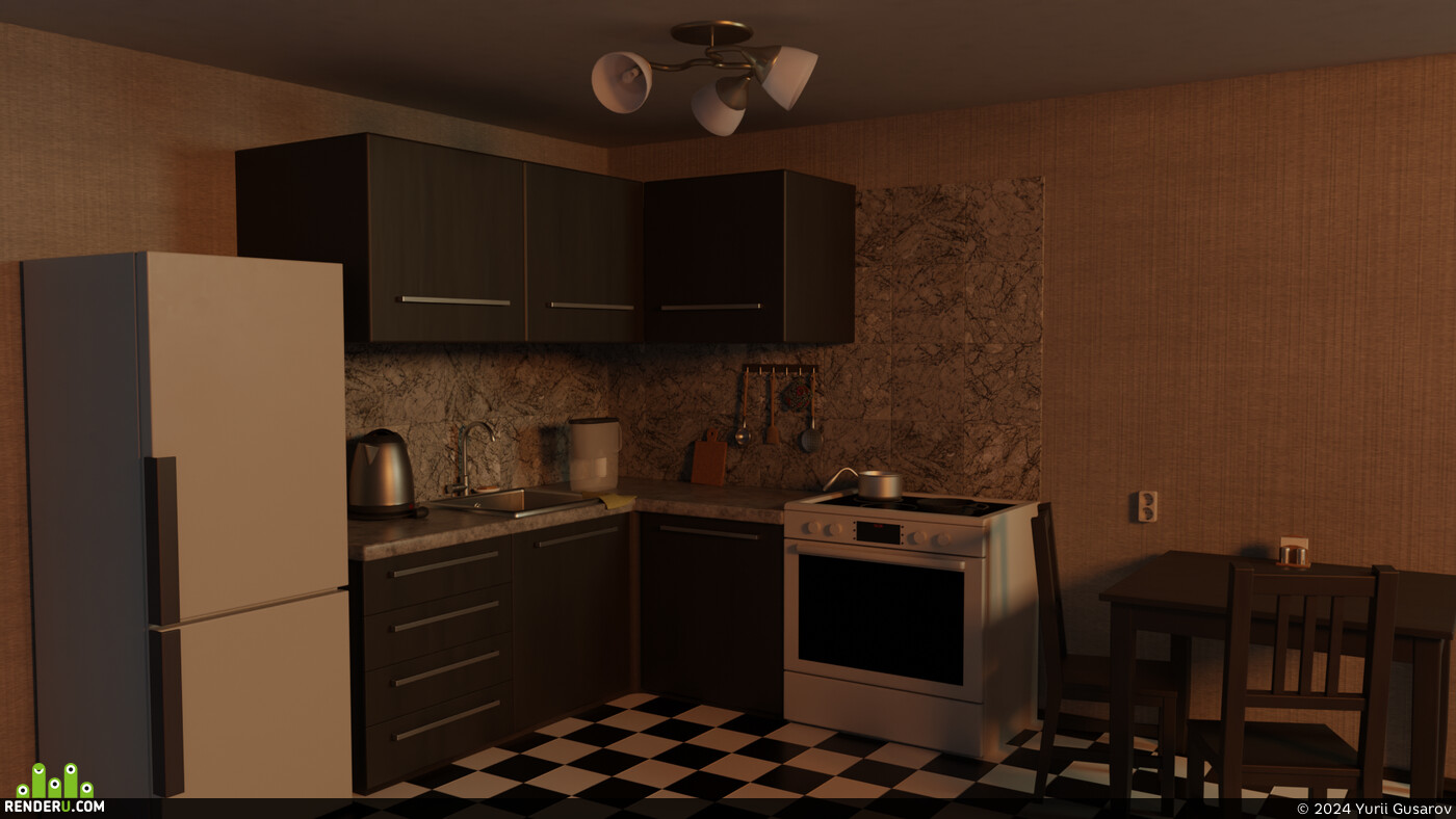 Yurii Gusarov. Kitchen interior