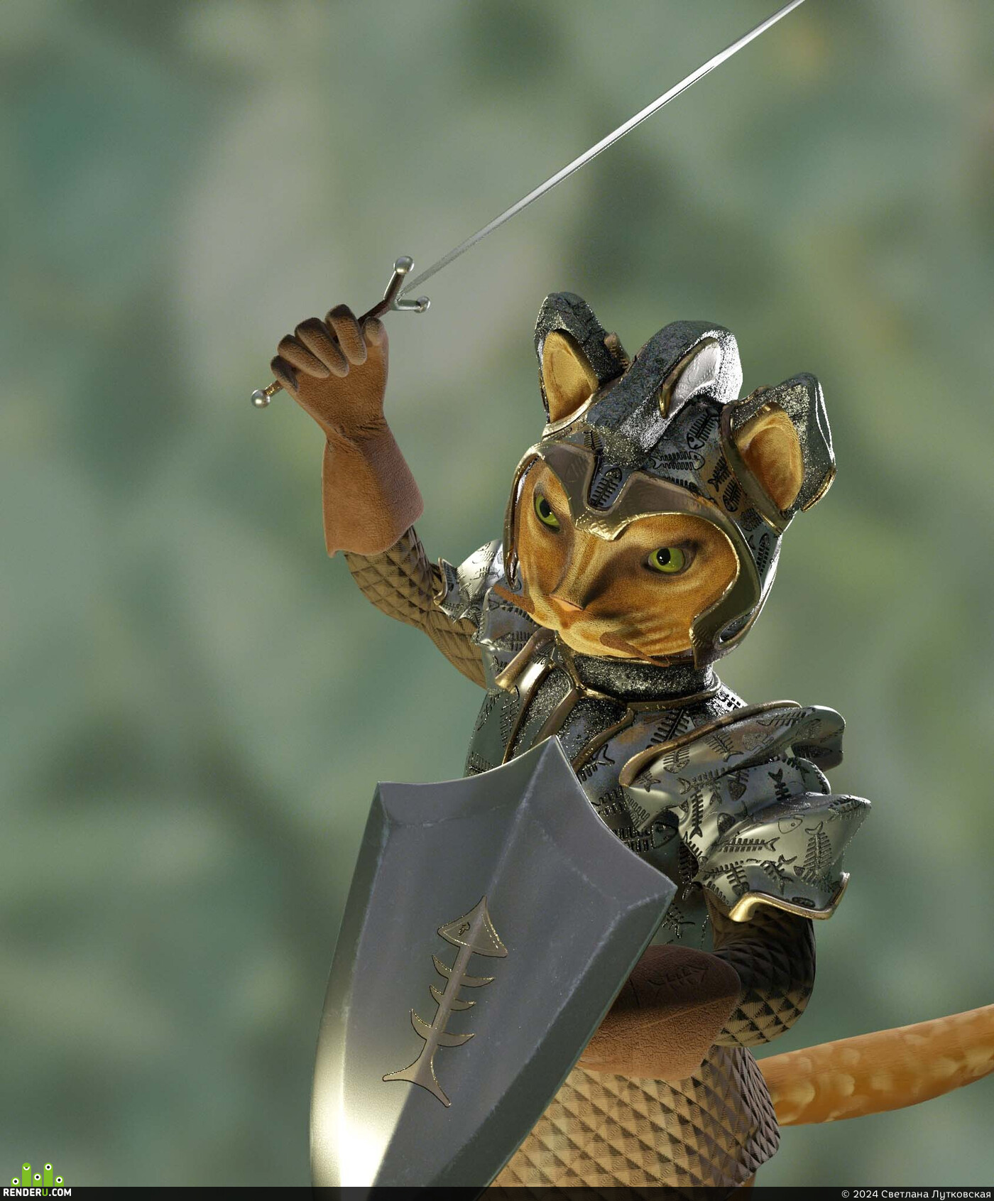 Светлана Лутковская. Archibald Fish-born Cat the Knight