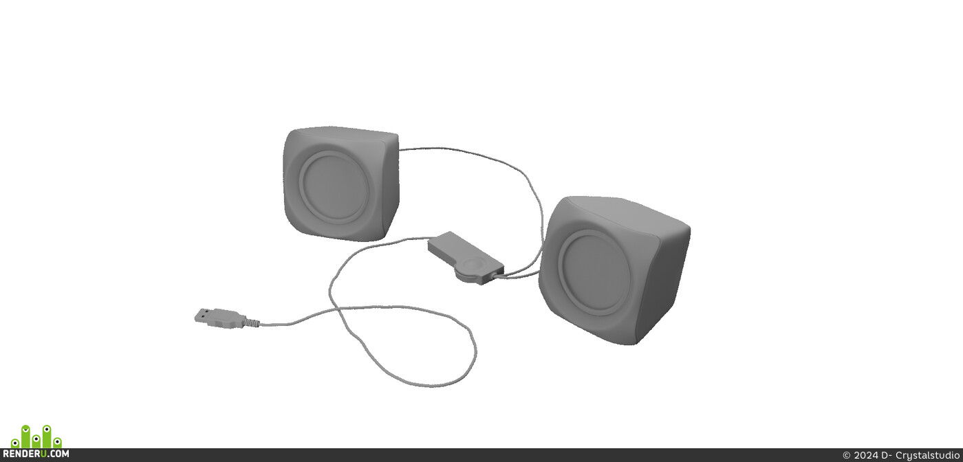 D- Crystalstudio. Table Compact Speakers USB Plug
