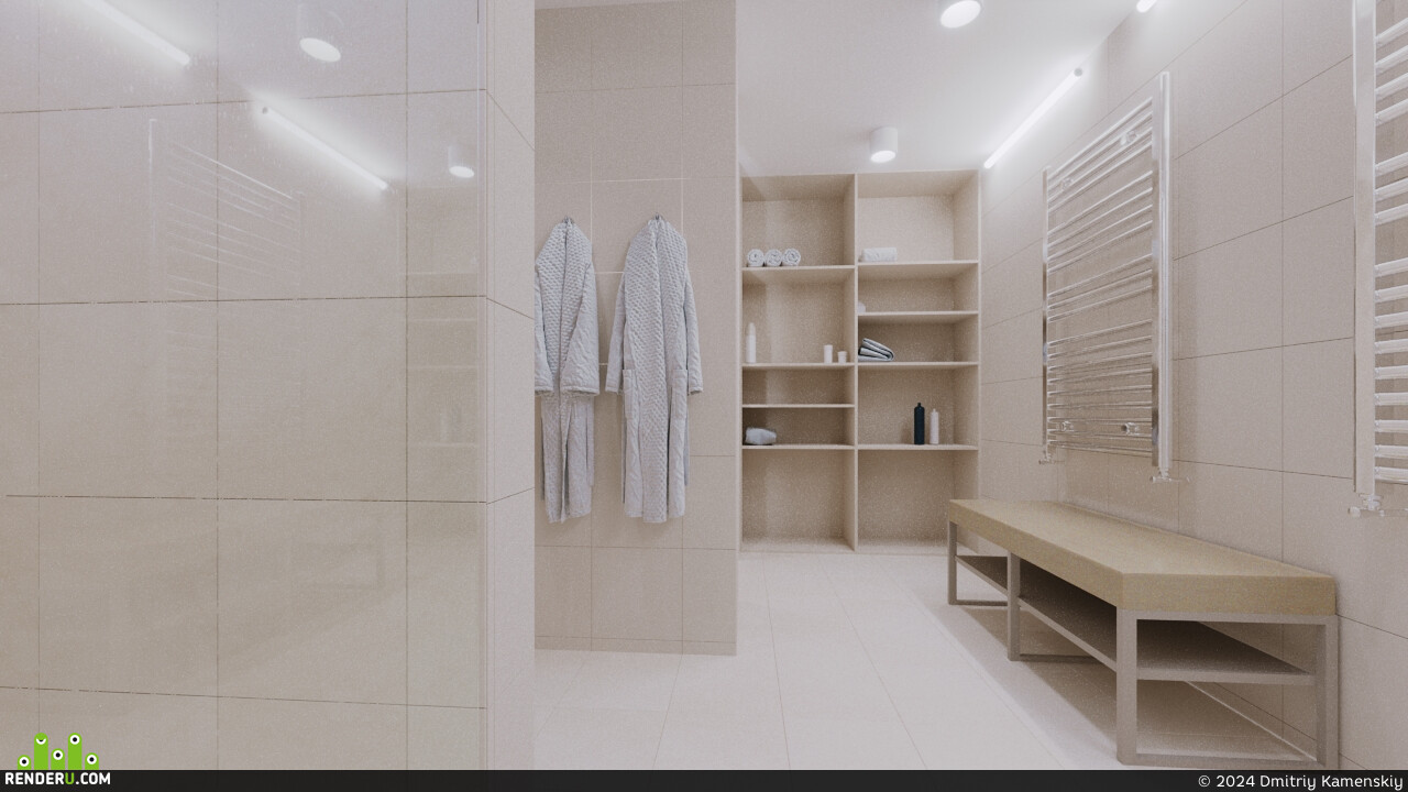 Dmitriy Kamenskiy. 3D visualization of bathroom interior