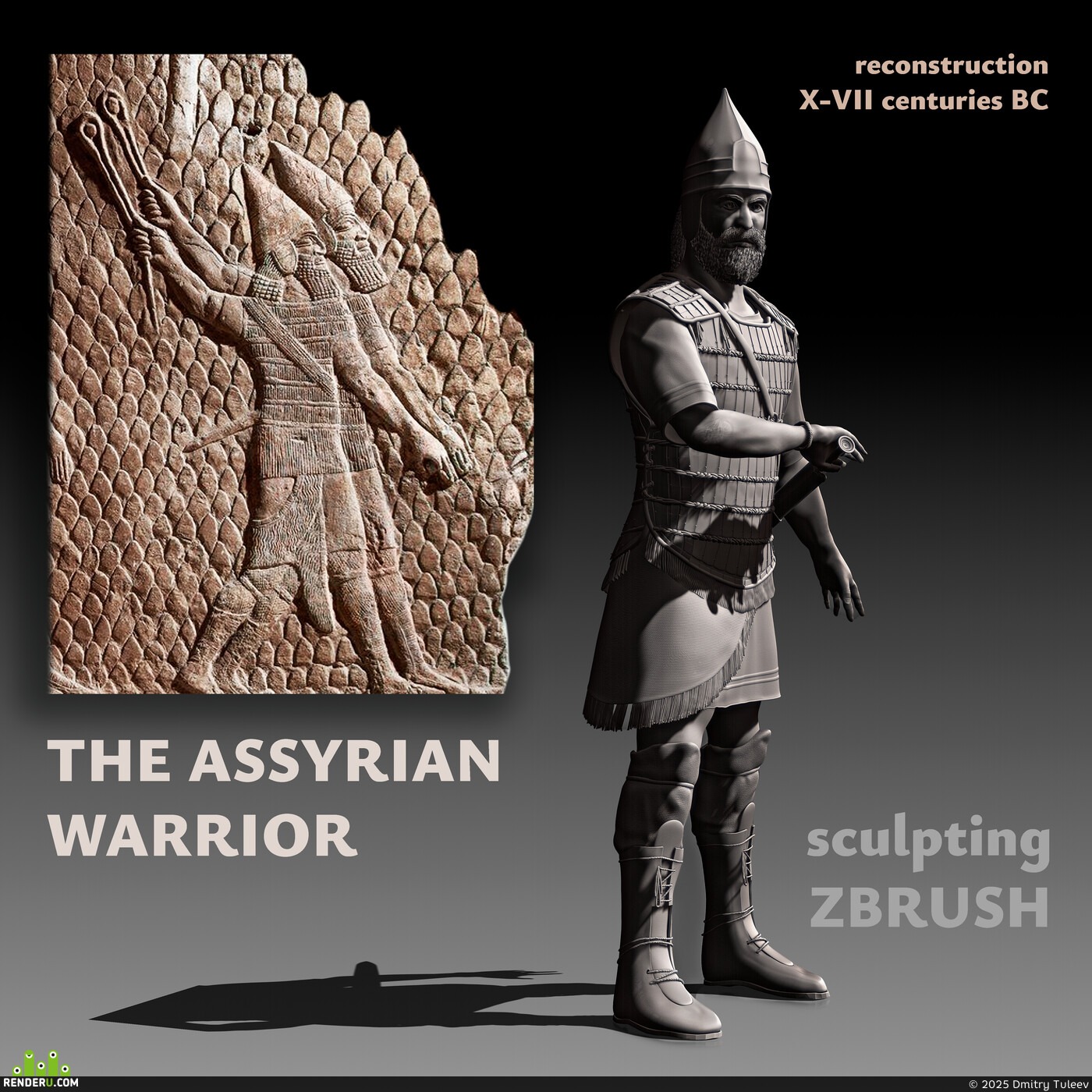Dmitry Tuleev. Assyrian Warrior: First 3D Sculpting Experience in ZBrush