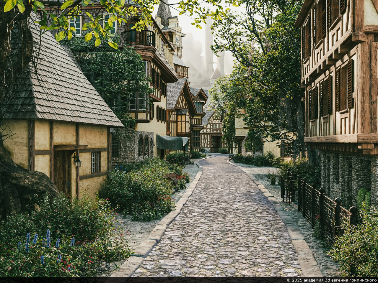 Академия 3D Евгения Грипинского. Petr Knyazev – Render of the Day: "On the Road to Magic School"