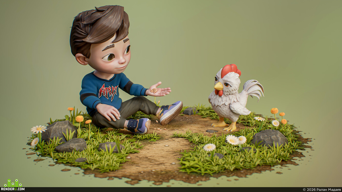 Ралан Мадаев. Doubting cockerel