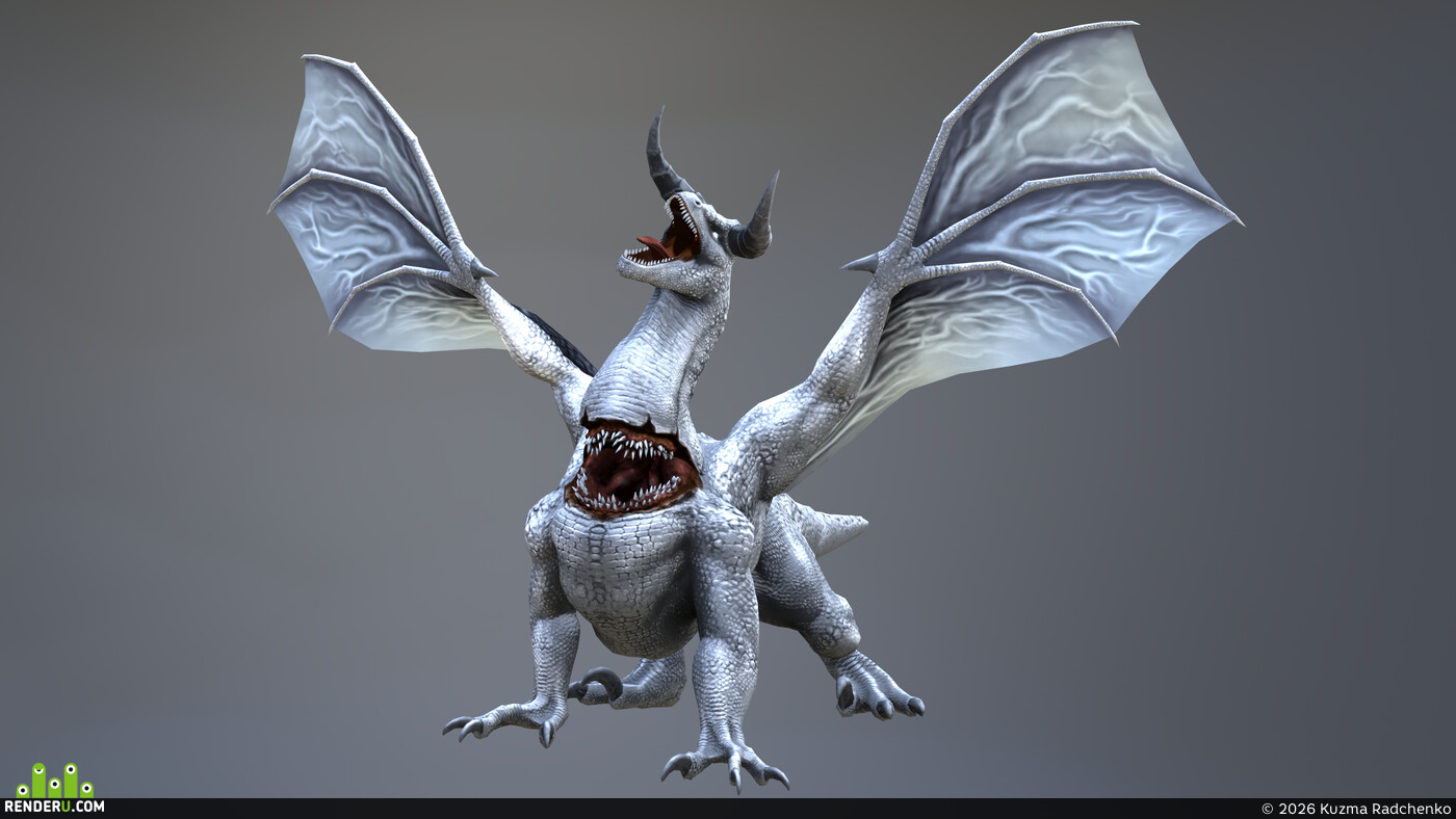 Kuzma Radchenko. Game-Ready Character | Albino Dragon
