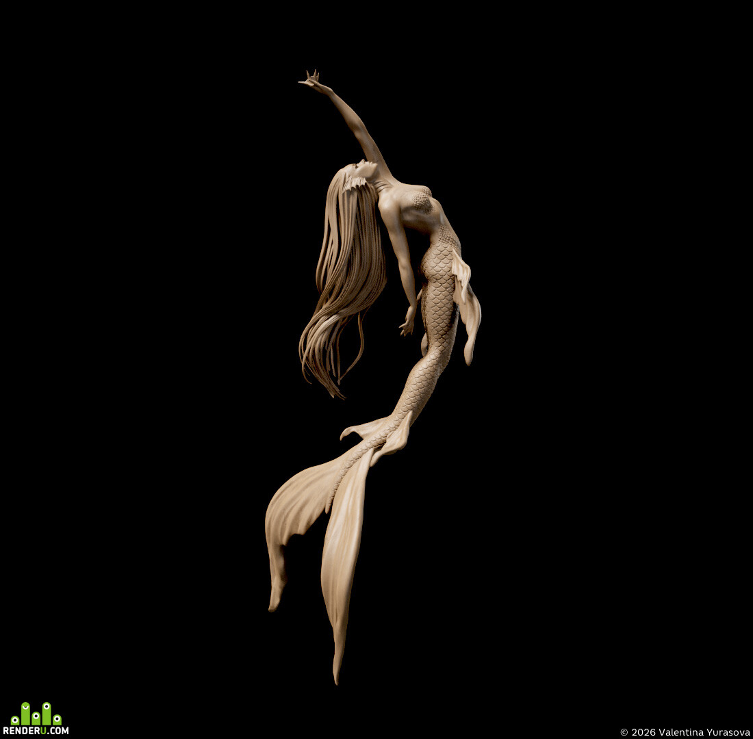 Valentina Yurasova. Mermaid 3D sculpture