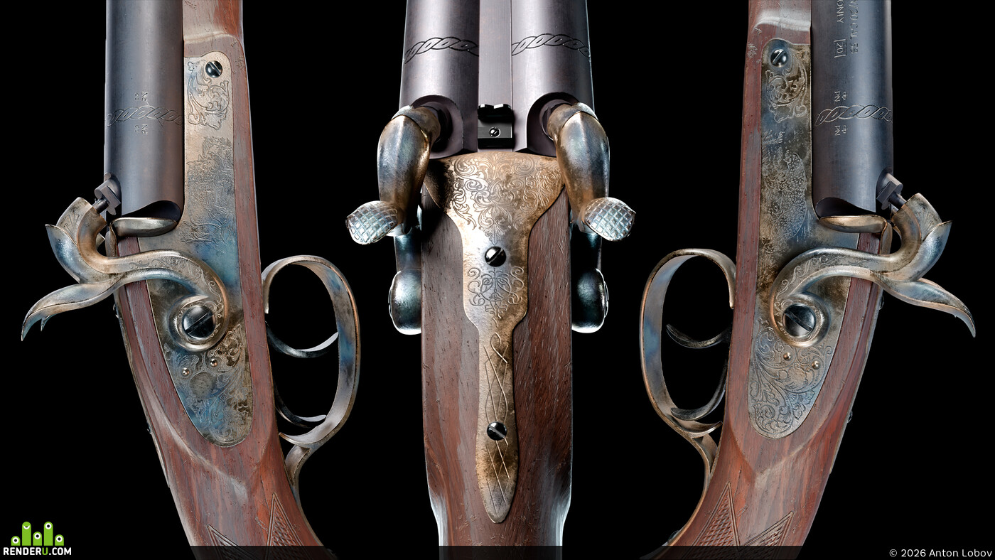 Anton Lobov. Pistolet Howdah Hunter Pedersoli