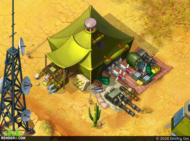 Dmitry Dm. Game location. Sketch and final rendering.