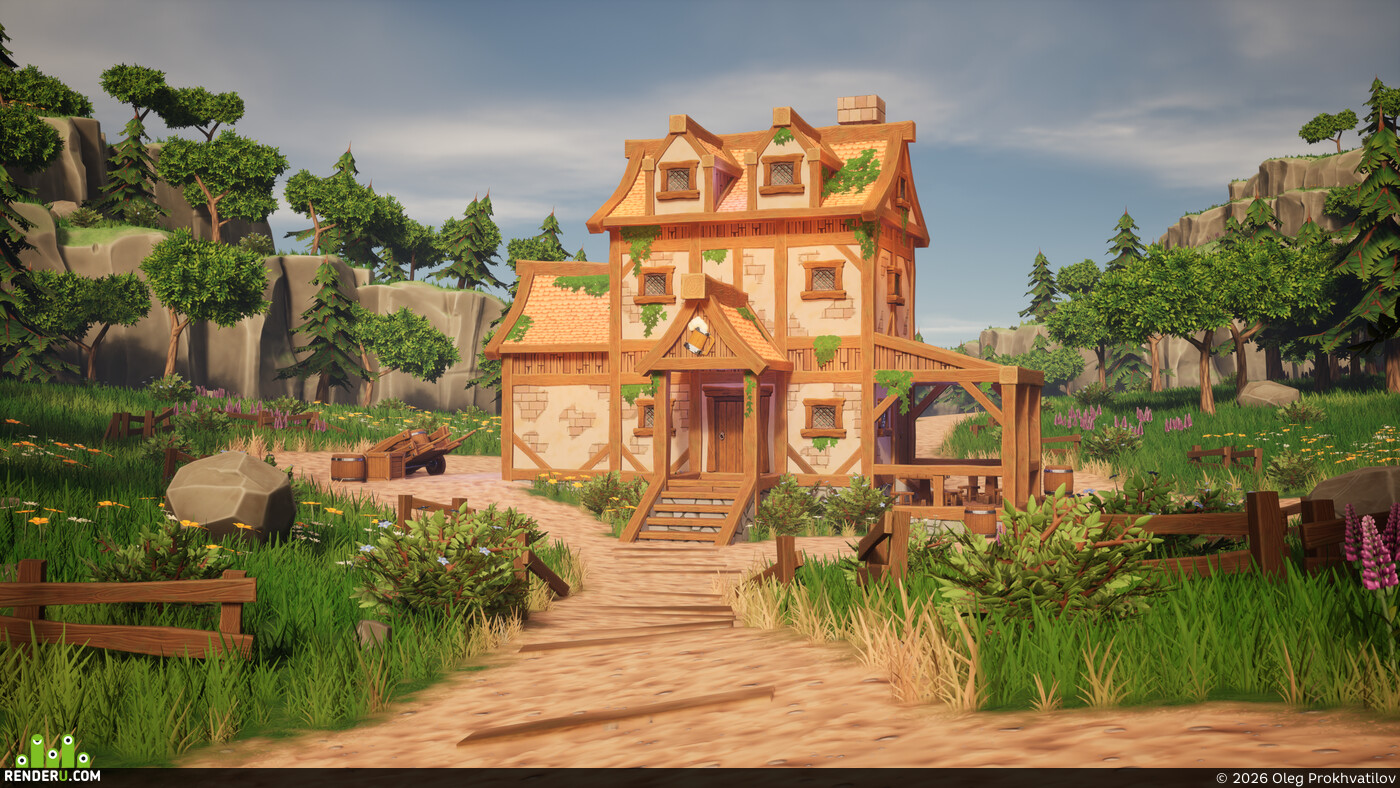 Oleg Prokhvatilov. Stylized Fantasy Tavern
