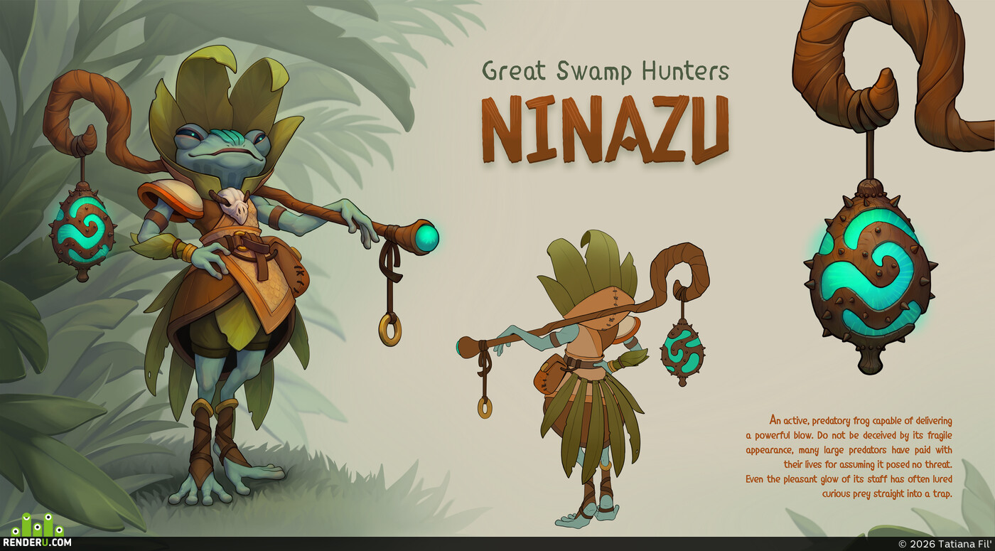 Tatiana Fil'. Ninazu — Great Swamp Hunter | Character Design