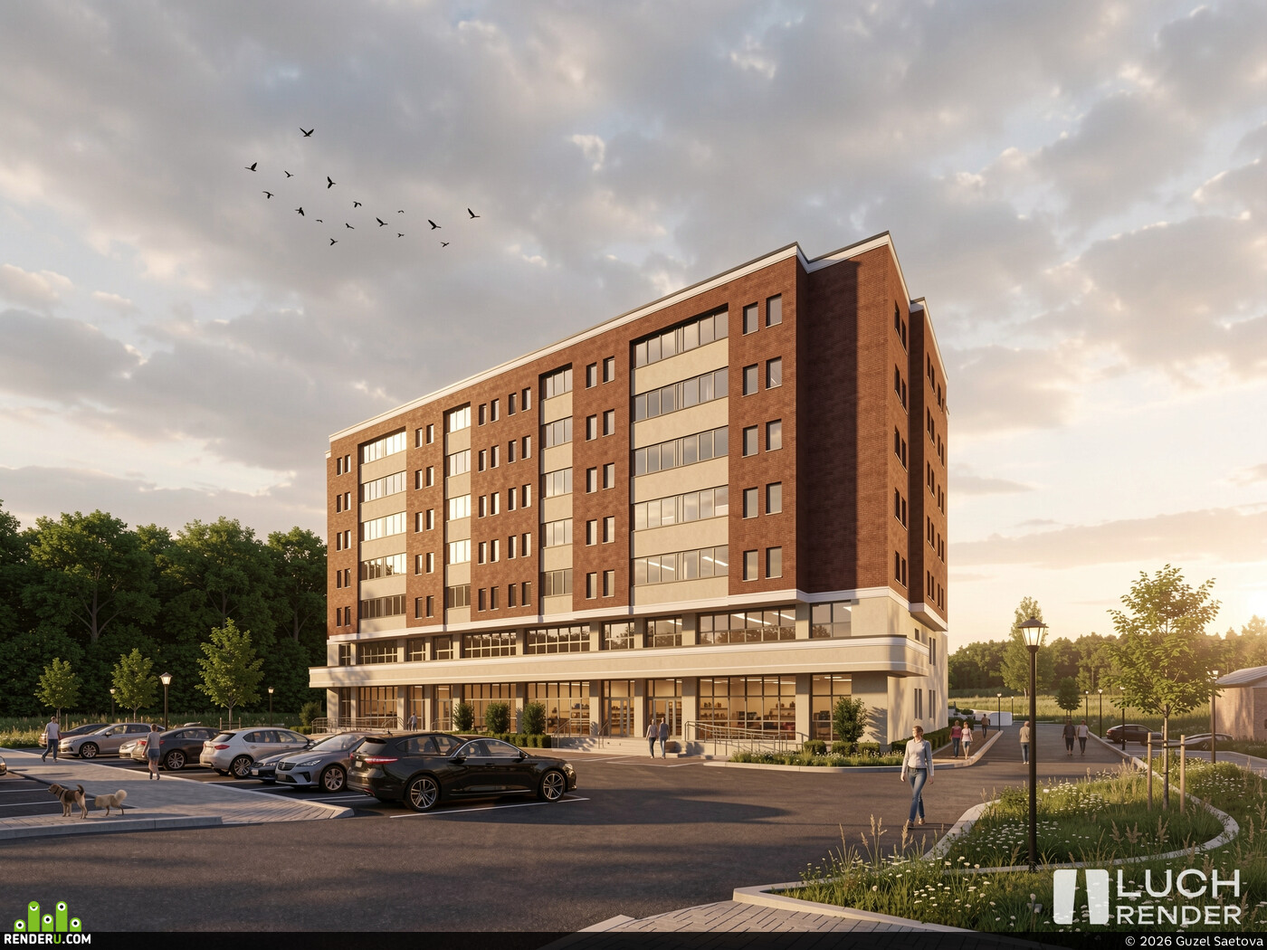 Guzel Saetova. A residential building with a commercial zone.