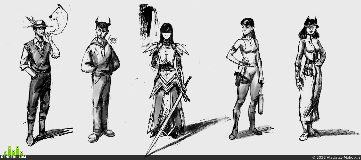 Vladislav Makolkin. A bunch of sketches