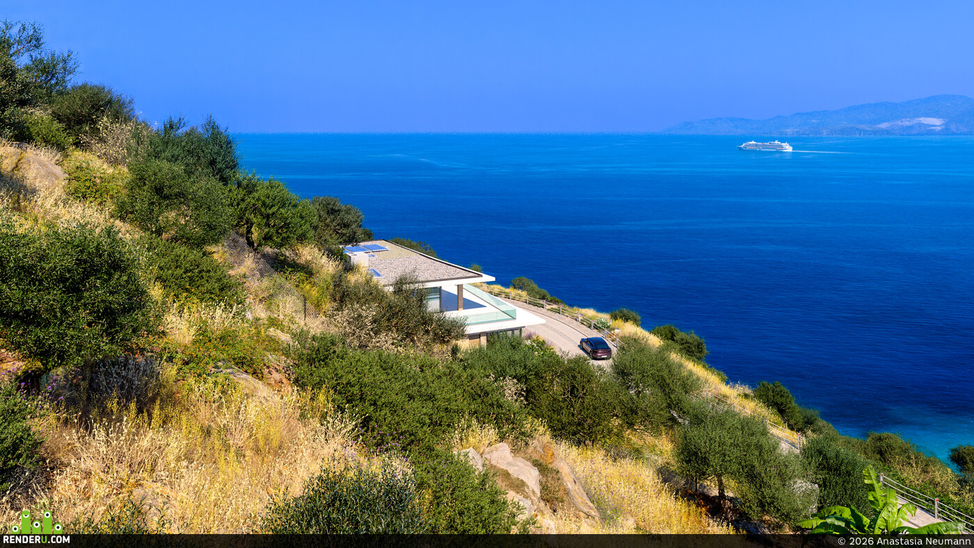 Anastasia Neumann. Greek Island Villa / Architectural Concept