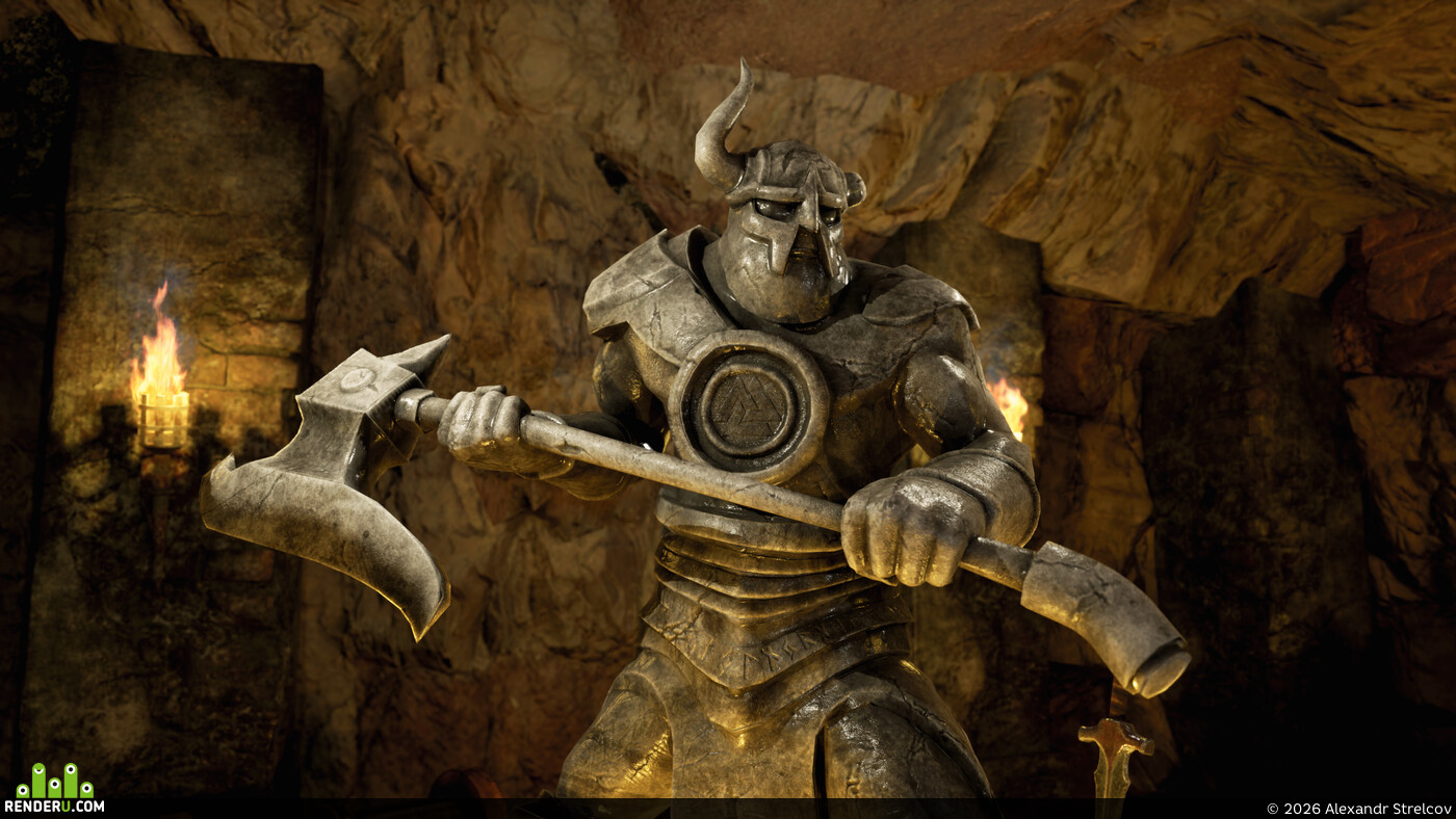 Alexandr Strelcov. 3d Statue of an ancient warrior