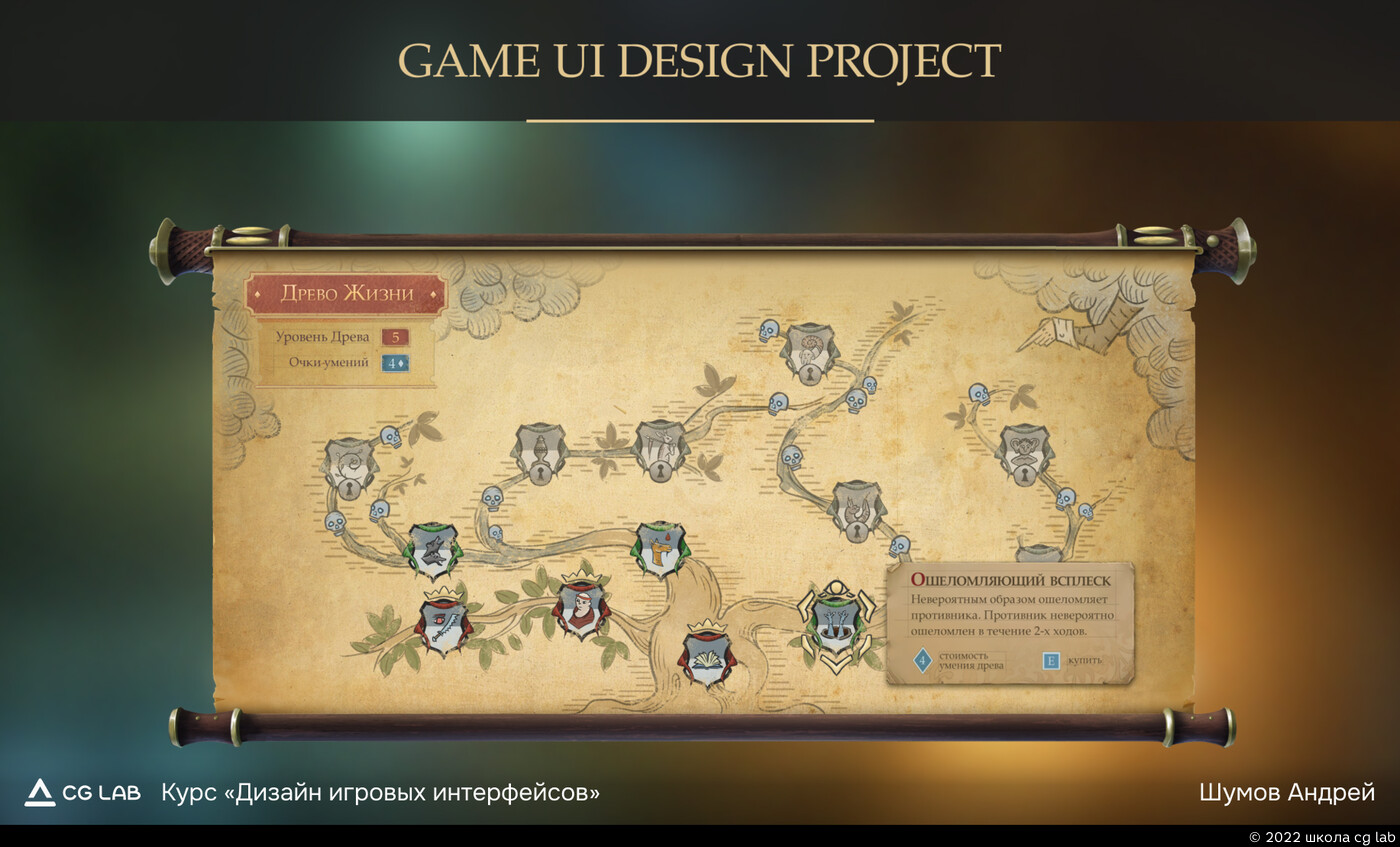 Школа CG LAB. Andrey Shumov / course "Design of game interfaces (UI/UX)"