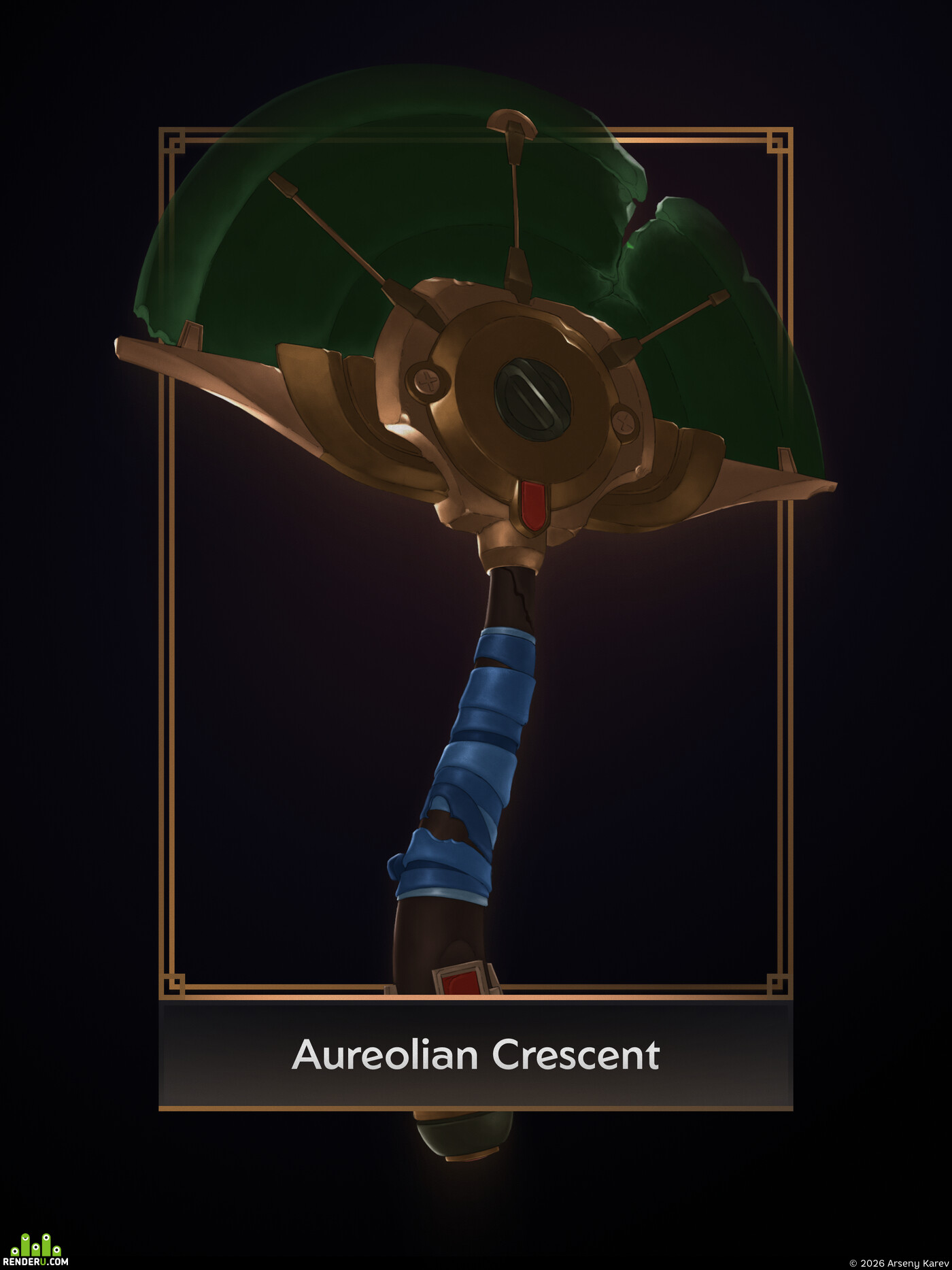 Arseny Karev. «Aureolian Crescent» Axe — Weapon Concept