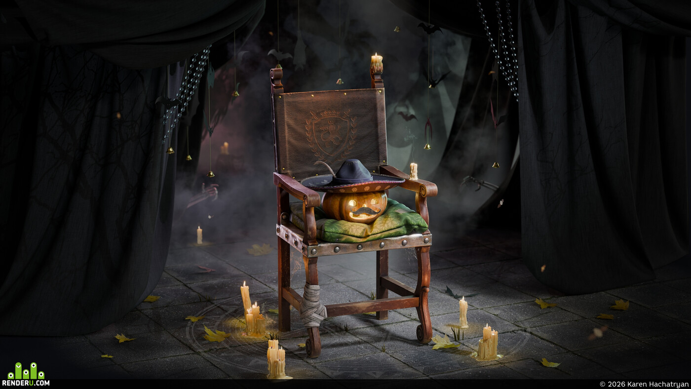 Karen Hachatryan. Halloween guardian "Mr. Pumpkin, let me pass"