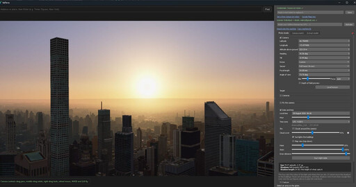 ValTerra plugin loads 3D city models from Google and OpenStreetMap into 3ds Max and matches the scene camera to a drone photo